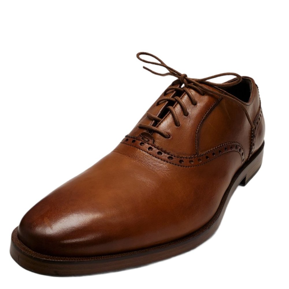 Cole Haan Mens Hamilton Grand Plain Oxford Dress Leather British Tan